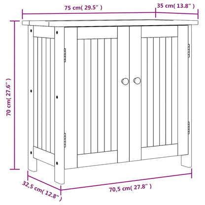 Garden Cabinet 75x35x70 cm Solid Wood Acacia