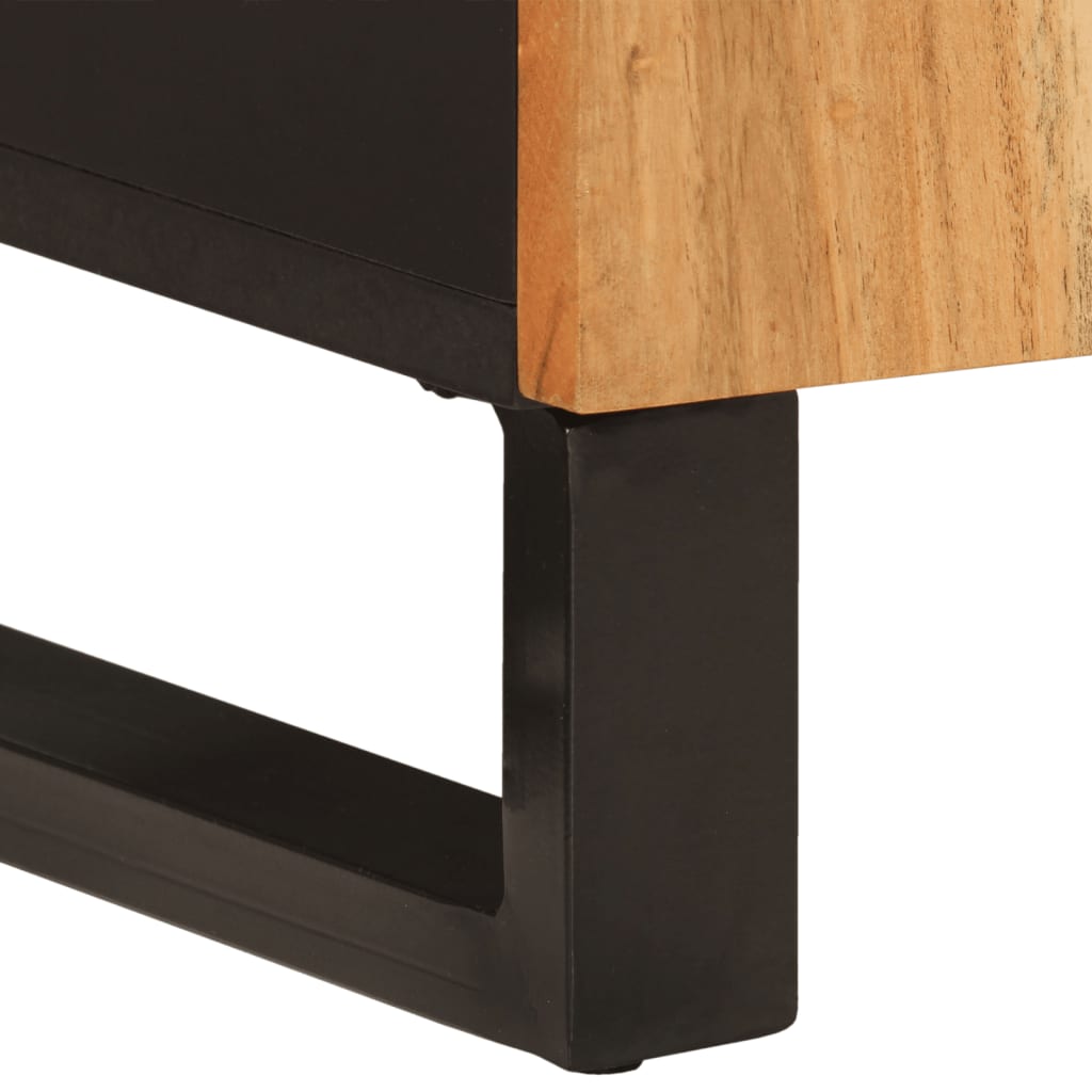 Sideboard with 2 Doors 90x33x75 cm Solid Wood Acacia
