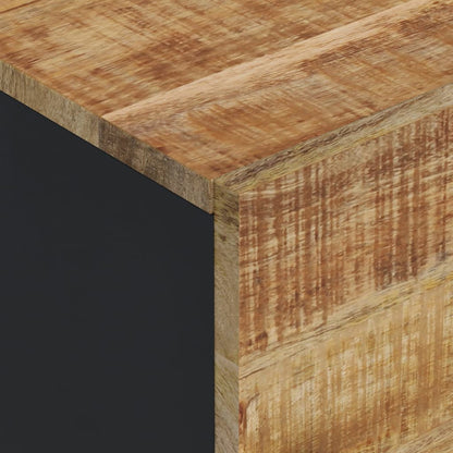 Highboard with 3 Doors 40x33x110 cm Solid Wood Mango&Iron