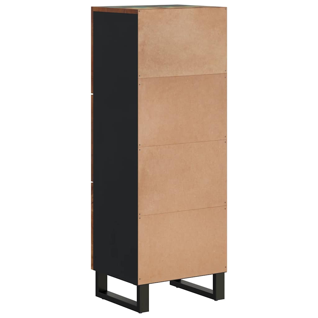 Highboard with 3 Doors 40x33x110 cm Solid Wood Reclaimed&Iron
