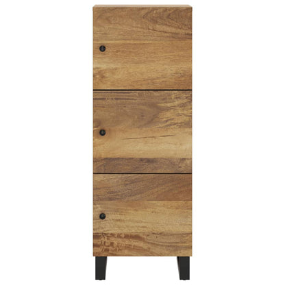 Highboard with 3 Doors 40x33x110 cm Solid Wood Mango&Iron