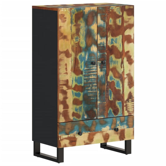 Highboard with Drawer 60x33x100 cm Solid Wood Reclaimed&Iron