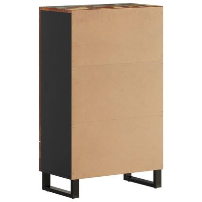 Highboard with Drawer 60x33x100 cm Solid Wood Reclaimed&Iron