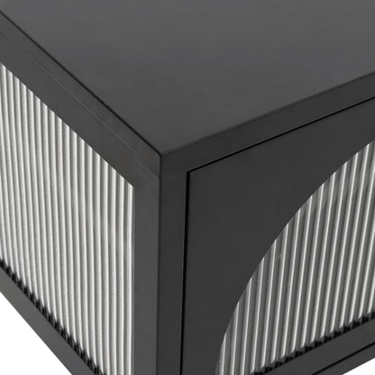 TV Cabinet Black 105x35x50 cm Glass and Steel