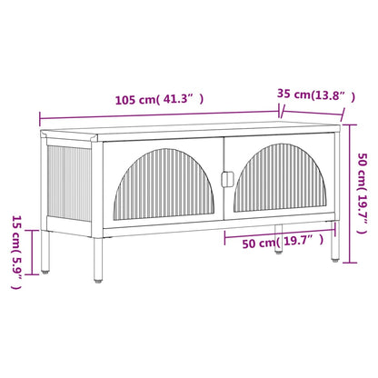 TV Cabinet Black 105x35x50 cm Glass and Steel