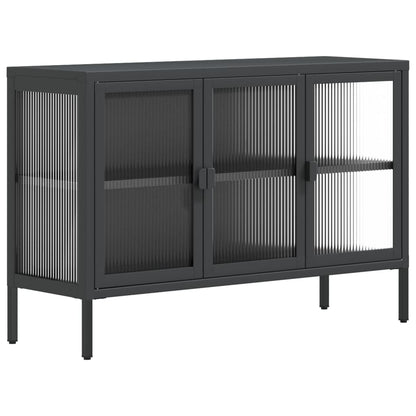 Sideboard Black 105x35x70 cm Glass and Steel