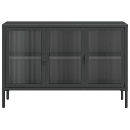 Sideboard Black 105x35x70 cm Glass and Steel