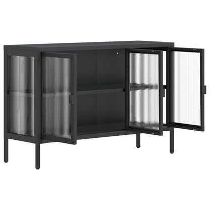Sideboard Black 105x35x70 cm Glass and Steel