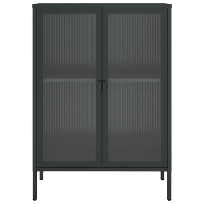Sideboard Black 75x35x105 cm Glass and Steel