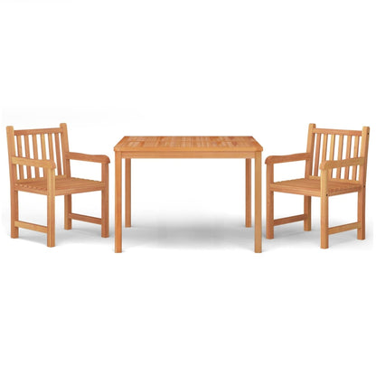 3 Piece Garden Dining Set Solid Wood Teak