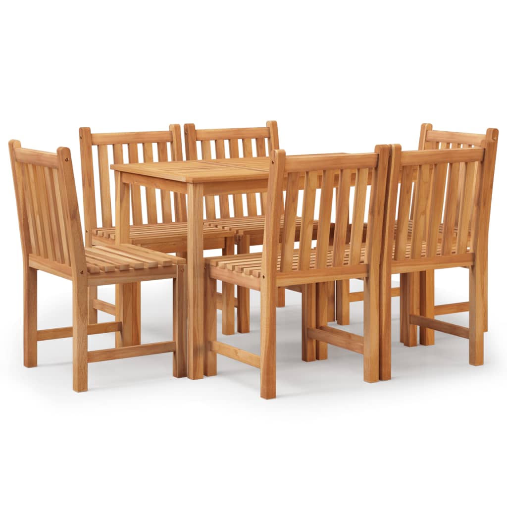 7 Piece Garden Dining Set Solid Wood Teak
