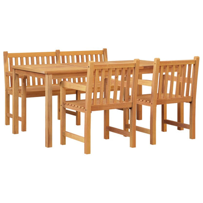 4 Piece Garden Dining Set Solid Wood Teak