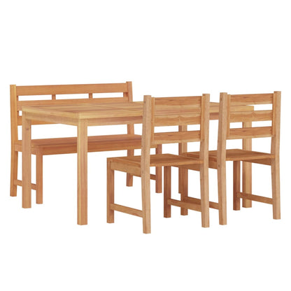 4 Piece Garden Dining Set Solid Wood Teak