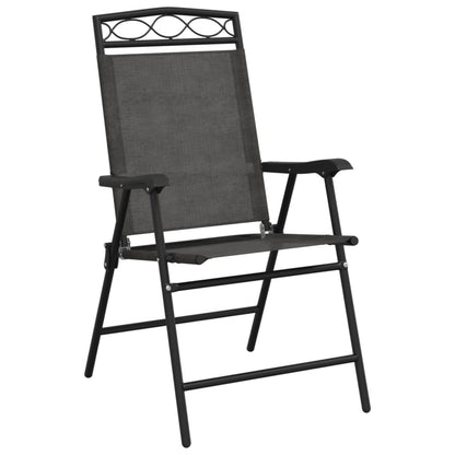 Garden Chair | Set of 4 | Melange Grey | Textilene fabric, Steel