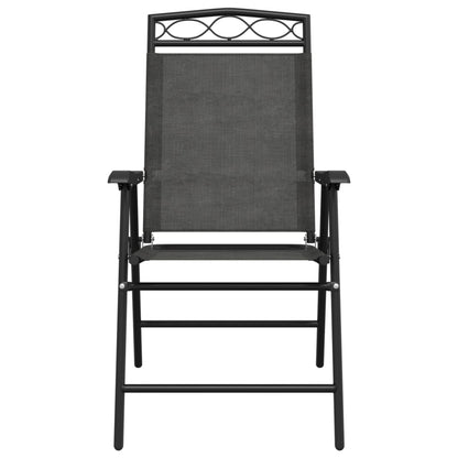 Garden Chair | Set of 4 | Melange Grey | Textilene fabric, Steel