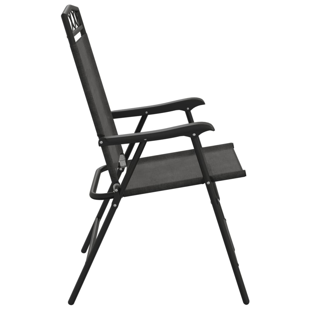 Garden Chair | Set of 4 | Melange Grey | Textilene fabric, Steel