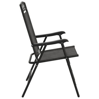 Garden Chair | Set of 4 | Melange Grey | Textilene fabric, Steel
