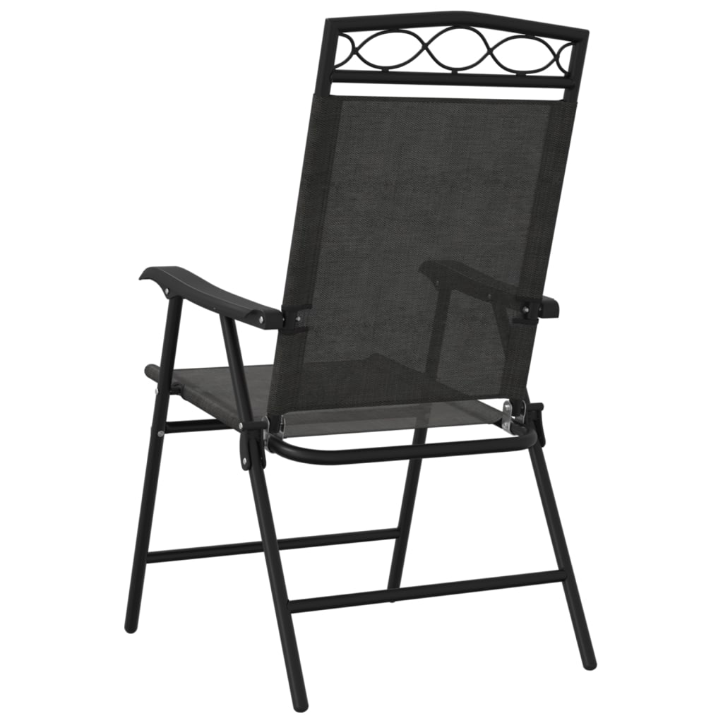 Garden Chair | Set of 4 | Melange Grey | Textilene fabric, Steel