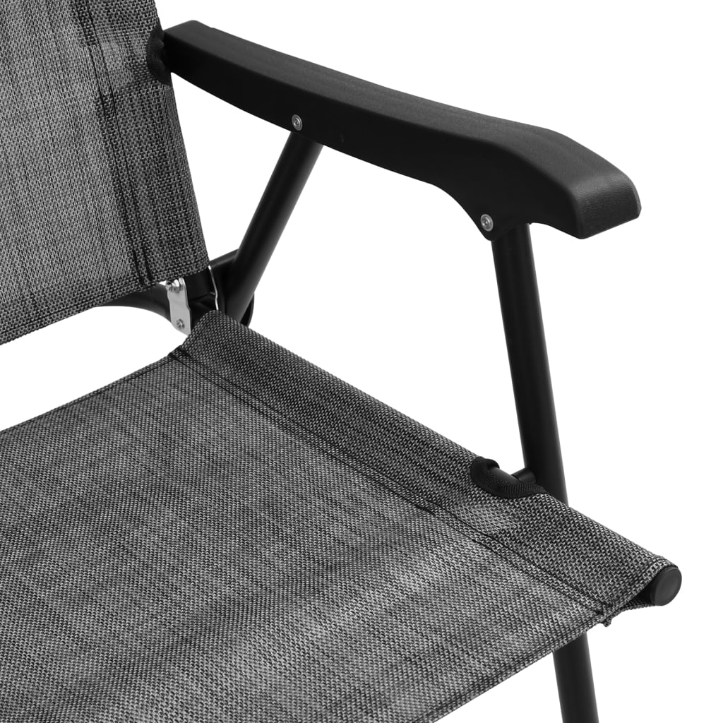 Garden Chair | Set of 4 | Melange Grey | Textilene fabric, Steel