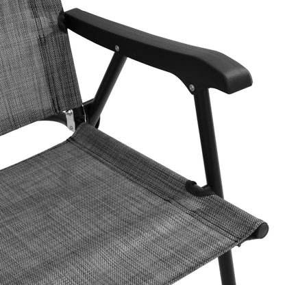 Garden Chair | Set of 4 | Melange Grey | Textilene fabric, Steel