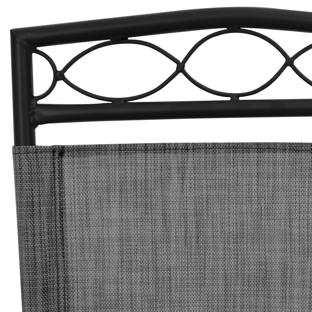 Garden Chair | Set of 4 | Melange Grey | Textilene fabric, Steel