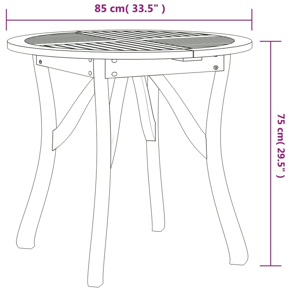 Garden Dining Set | Brown | Solid acacia wood | Medium | Durable