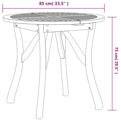 3 Piece Garden Dining Set Solid Wood Acacia