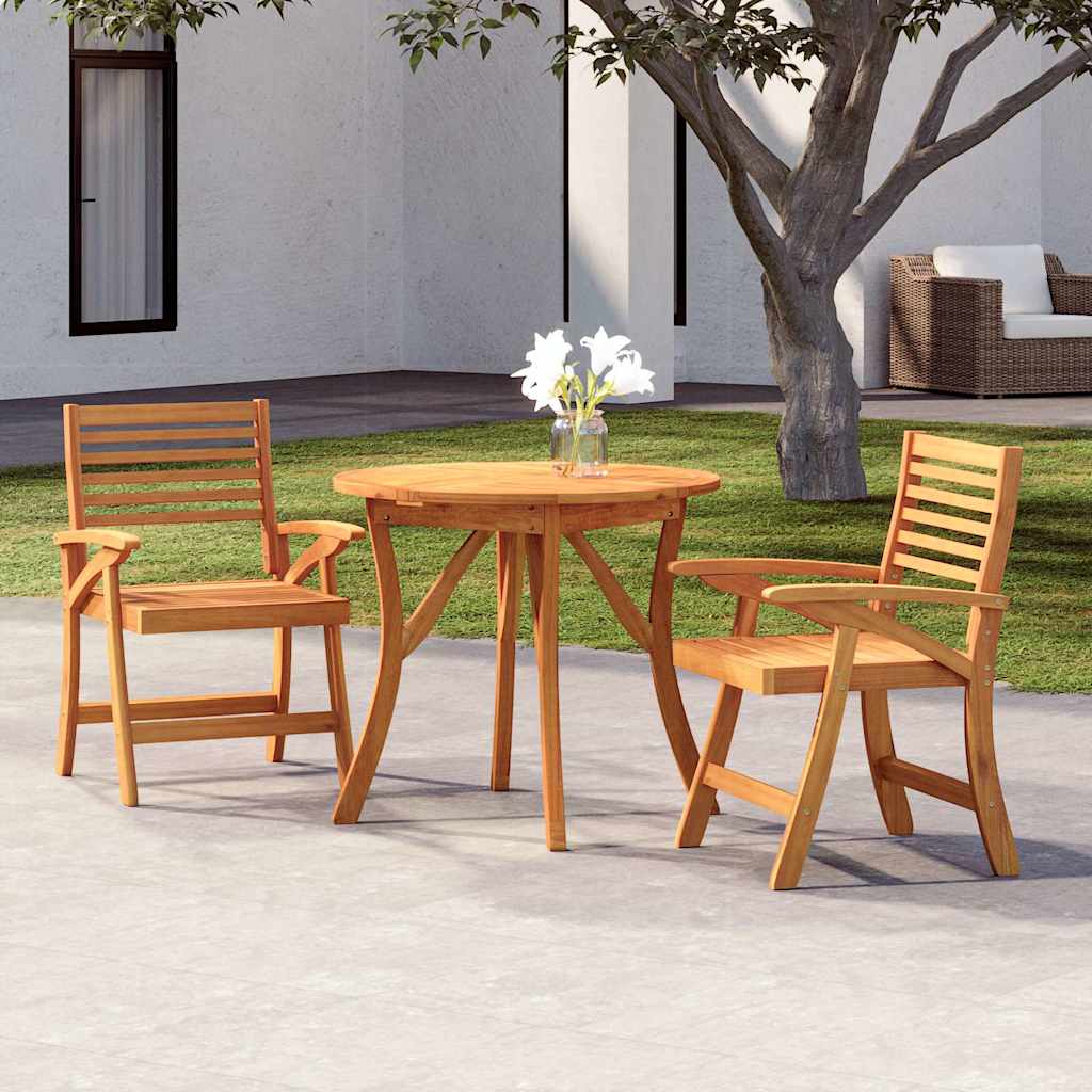 3 Piece Garden Dining Set Solid Wood Acacia