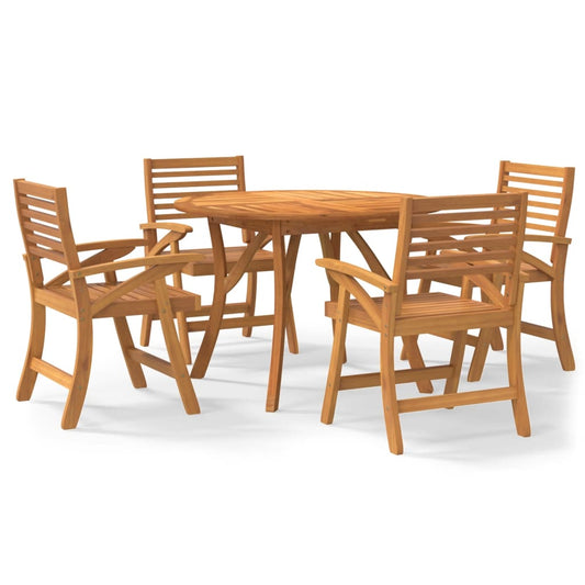 5 Piece Garden Dining Set Solid Wood Acacia