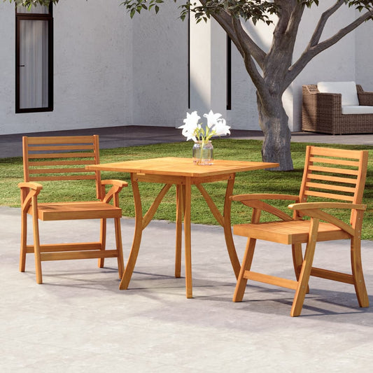 3 Piece Garden Dining Set Solid Wood Acacia