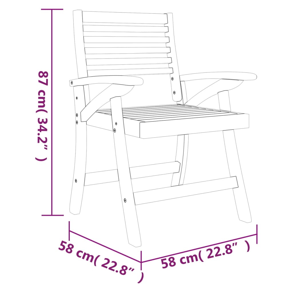 Garden Dining Set | Natural wood | Solid acacia wood with an oil finish