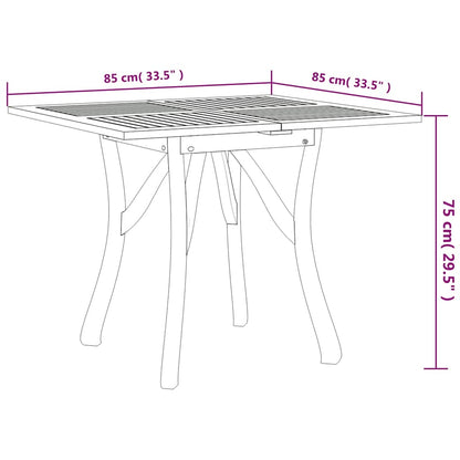 5 Piece Garden Dining Set Solid Wood Acacia