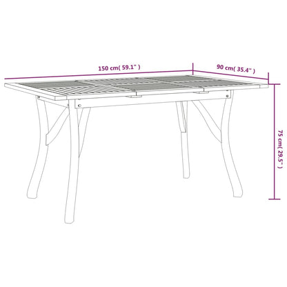5 Piece Garden Dining Set Solid Wood Acacia