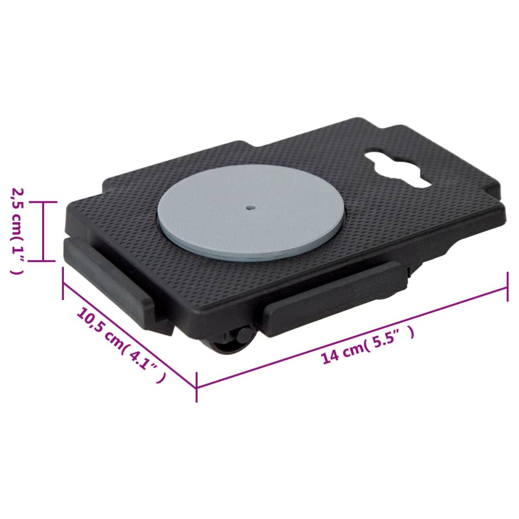 Moving Dollies with 8 Wheels 8 pcs Black Polypropylene 150 kg