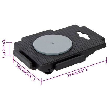 Moving Dollies with 8 Wheels 8 pcs Black Polypropylene 150 kg
