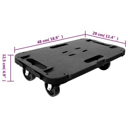 Transport Trolleys 2 pcs Black Polypropylene 300 kg