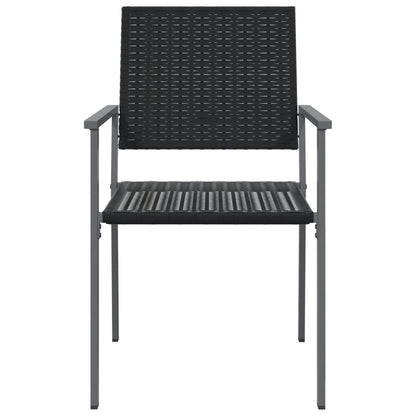 Garden Chair | Set of 2 | Black | PE rattan, powder-coated steel