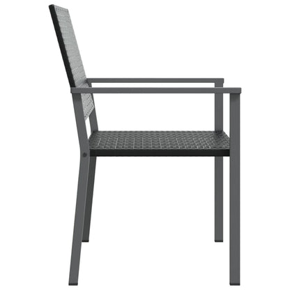 Garden Chair | Set of 2 | Black | PE rattan, powder-coated steel