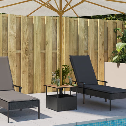 Garden Table with Parasol Hole Black 55x55x46,5 cm Poly Rattan