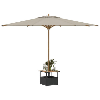 Garden Table with Parasol Hole Black 55x55x46,5 cm Poly Rattan