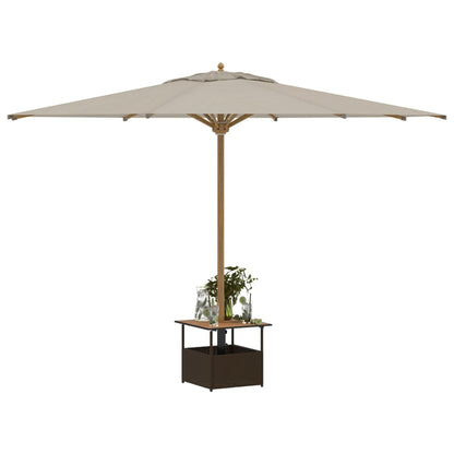 Garden Table with Parasol Hole Brown 55x55x46,5 cm Poly Rattan