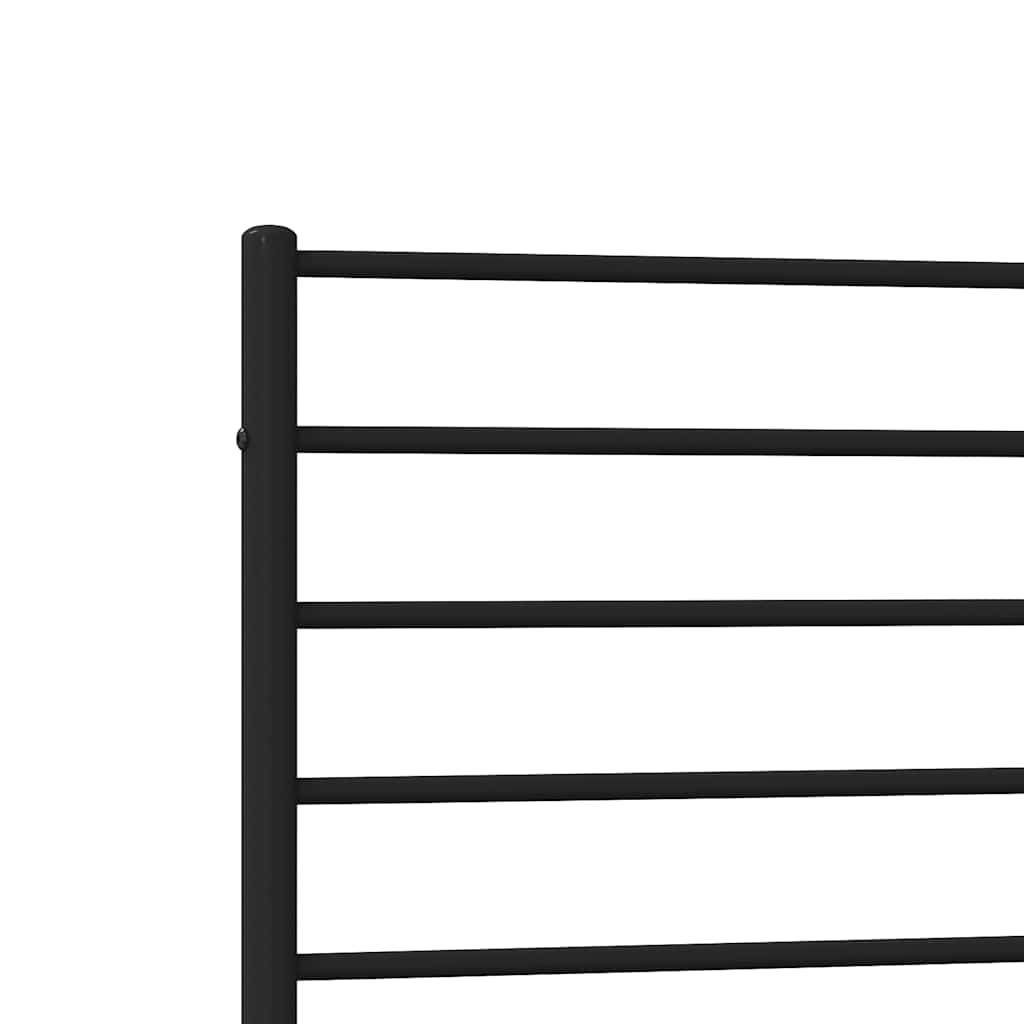 Metal Bed Frame without Mattress with Headboard Black 100x190cm