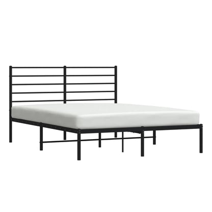Metal Bed Frame without Mattress with Headboard Black 120x200cm