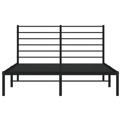 Metal Bed Frame without Mattress with Headboard Black 120x200cm