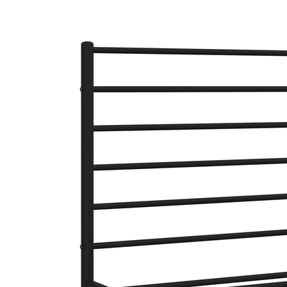 Metal Bed Frame without Mattress with Headboard Black 120x200cm