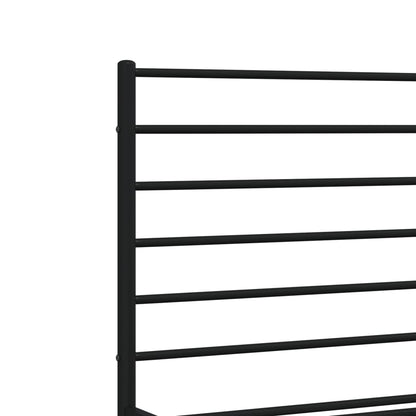 Metal Bed Frame without Mattress with Headboard Black 160x200cm