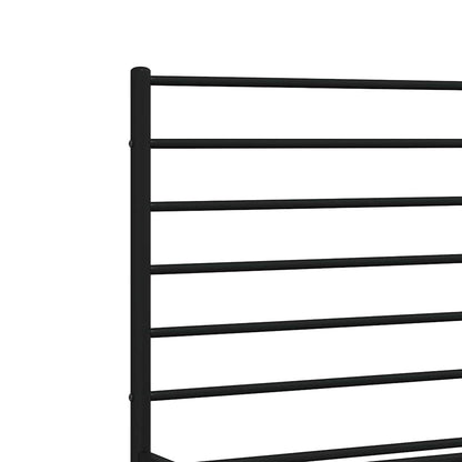 Metal Bed Frame without Mattress with Footboard Black 150x200cm