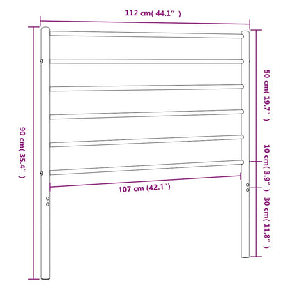 Headboard | Black | Steel | 107 cm mattress width | Classic/Traditional