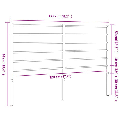 Metal Replace Headboard Black 120 cm