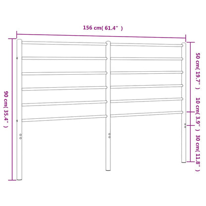 Metal Replace Headboard Black 150 cm
